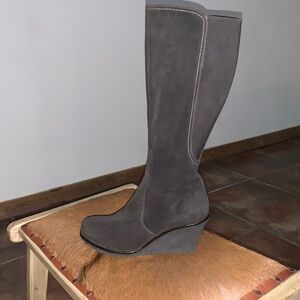LaCanadienne knee high boots with wedge heel, water proof